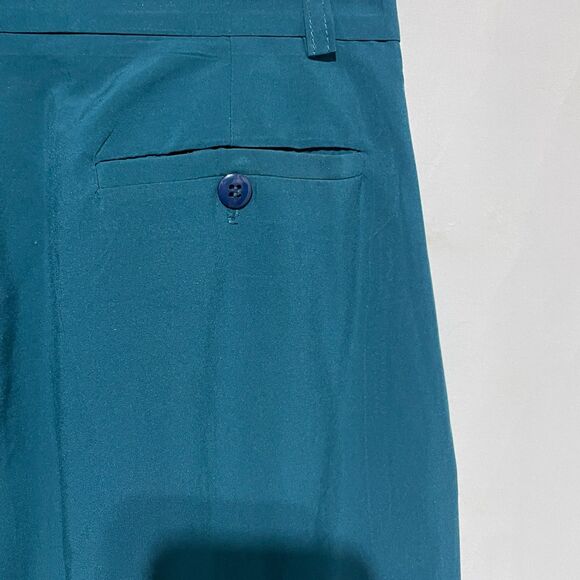 Vintage Oversized Blazer Co-ord Suit Matching Set Teal High Waist Pleated Pants - Picture 13 of 16